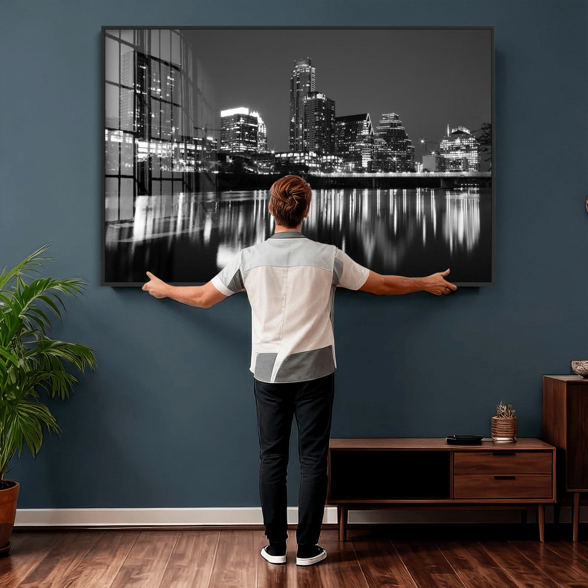 Austin Skyline Wall Art Canvas Print, Austin Downtown Night