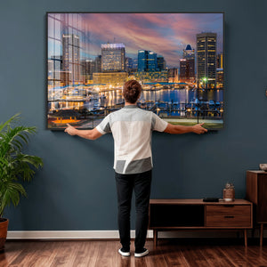 Baltimore Skyline Wall Art Canvas Print, Baltimore Downtown