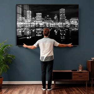 Baltimore Skyline Wall Art Canvas Print, Baltimore Downtown