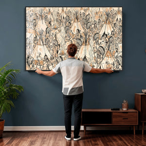 Native American Indian Wall Art Canvas Print - Abstract