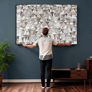 Abstract Texas Cow Wall Art Canvas Print - Farm Longhorn