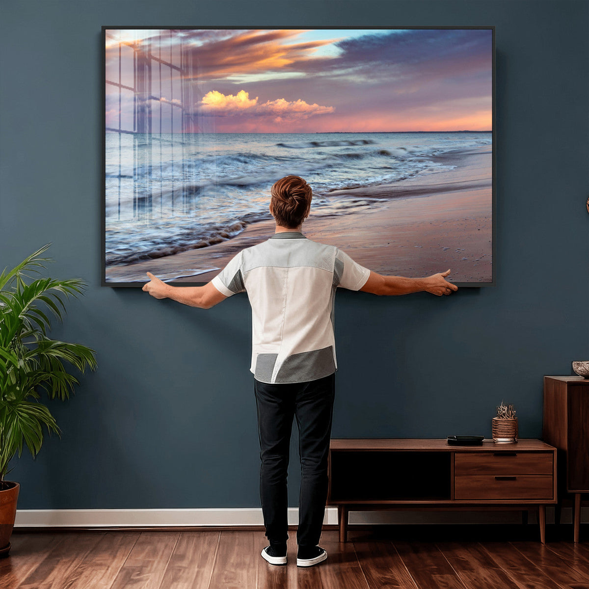Ocean Sunset Wall Art Canvas Print – Coastal Beach