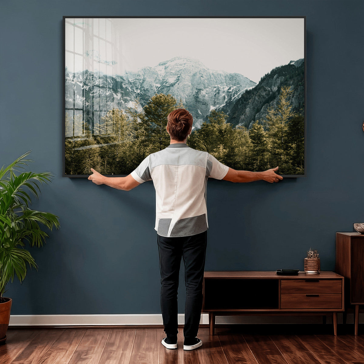 Mountain Forest Wall Art Canvas Print, Alpine Landscape