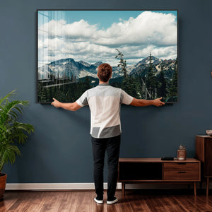 Mountain Forest Wall Art Canvas Print, Alpine Pine Tree