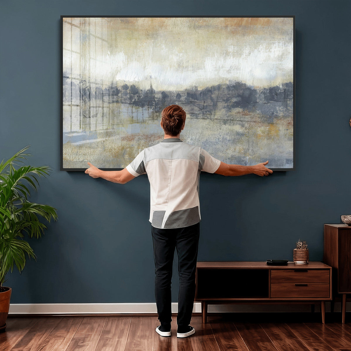 Abstract Neutral Landscape Painting Wall Art