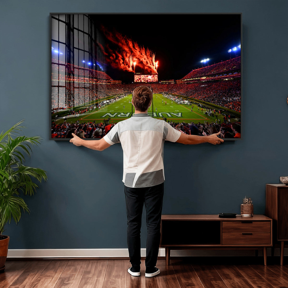 Auburn Stadium Wall Art Canvas Print, College Football Night