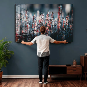 Winter Heather Wall Art Canvas Print, Frosted Floral Nature