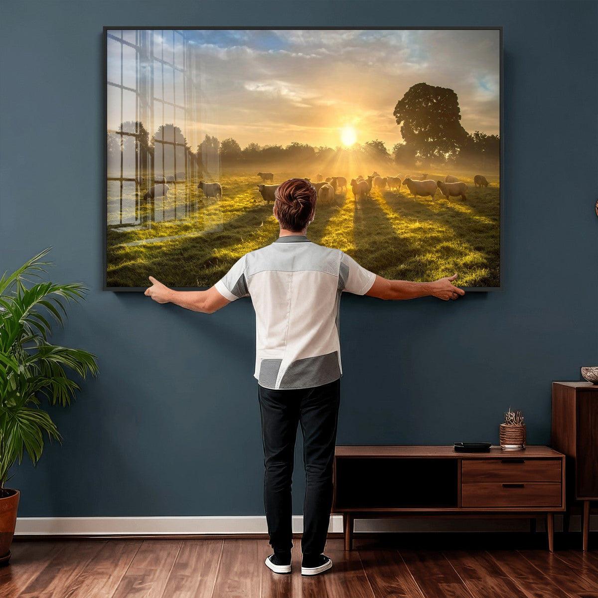 Sheep Wall Art Canvas Print – Rural Farm Animal Artwork