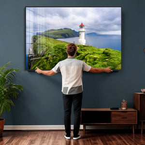 Cliffside Lighthouse Wall Art Canvas Print – Coastal
