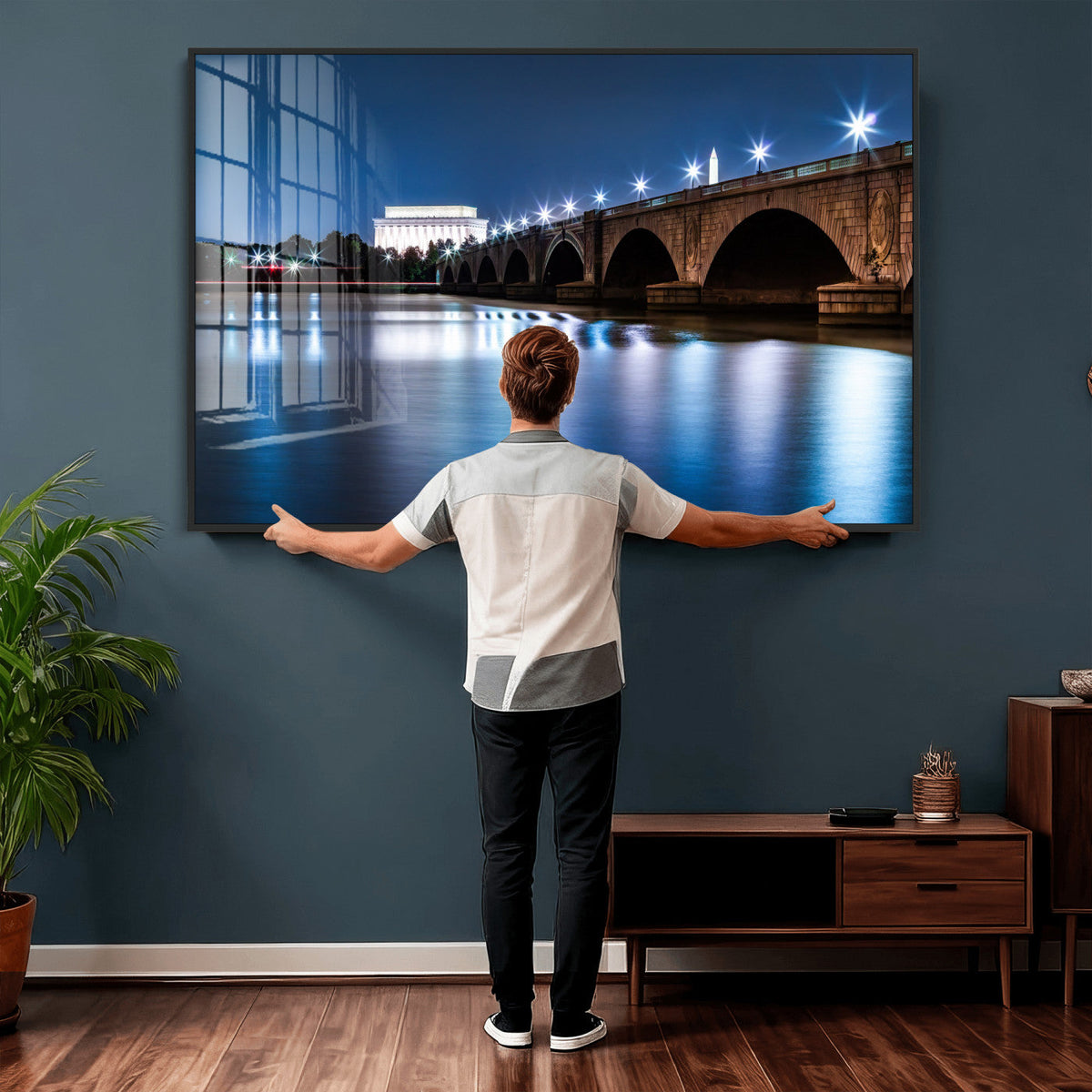 Washington DC Wall Art Canvas Print – Lincoln Memorial Night
