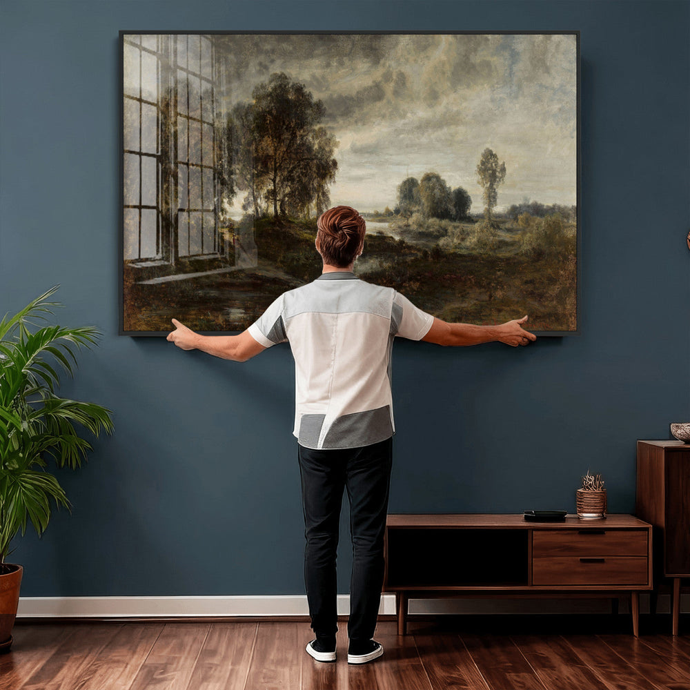 Adolf Dressler Landscape of the Oder River Wall Art Canvas