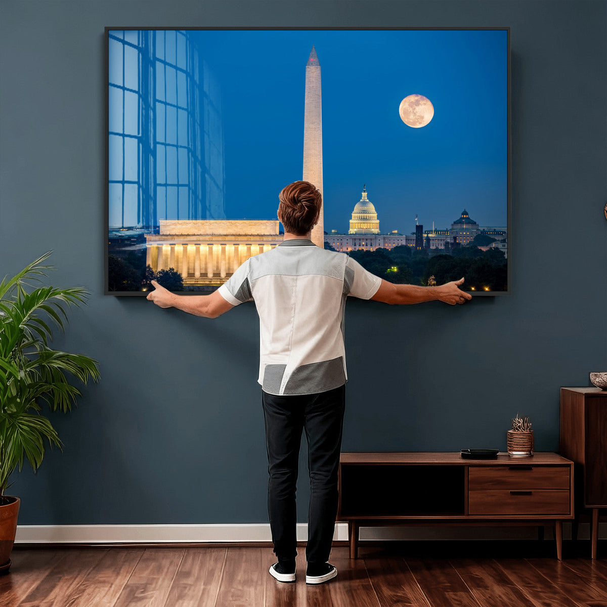 Washington DC Skyline Wall Art Canvas Print – Lincoln