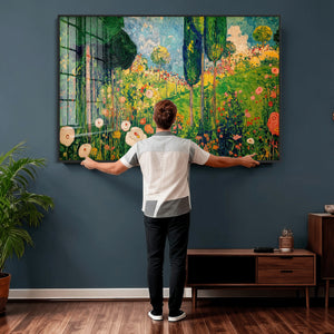 Gustav Klimt Boho Mountain Landscape Large Wall Art,