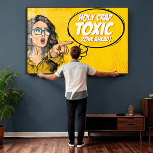 Pop Art Print Bathroom Sign Wall Art Canvas Print — Funny