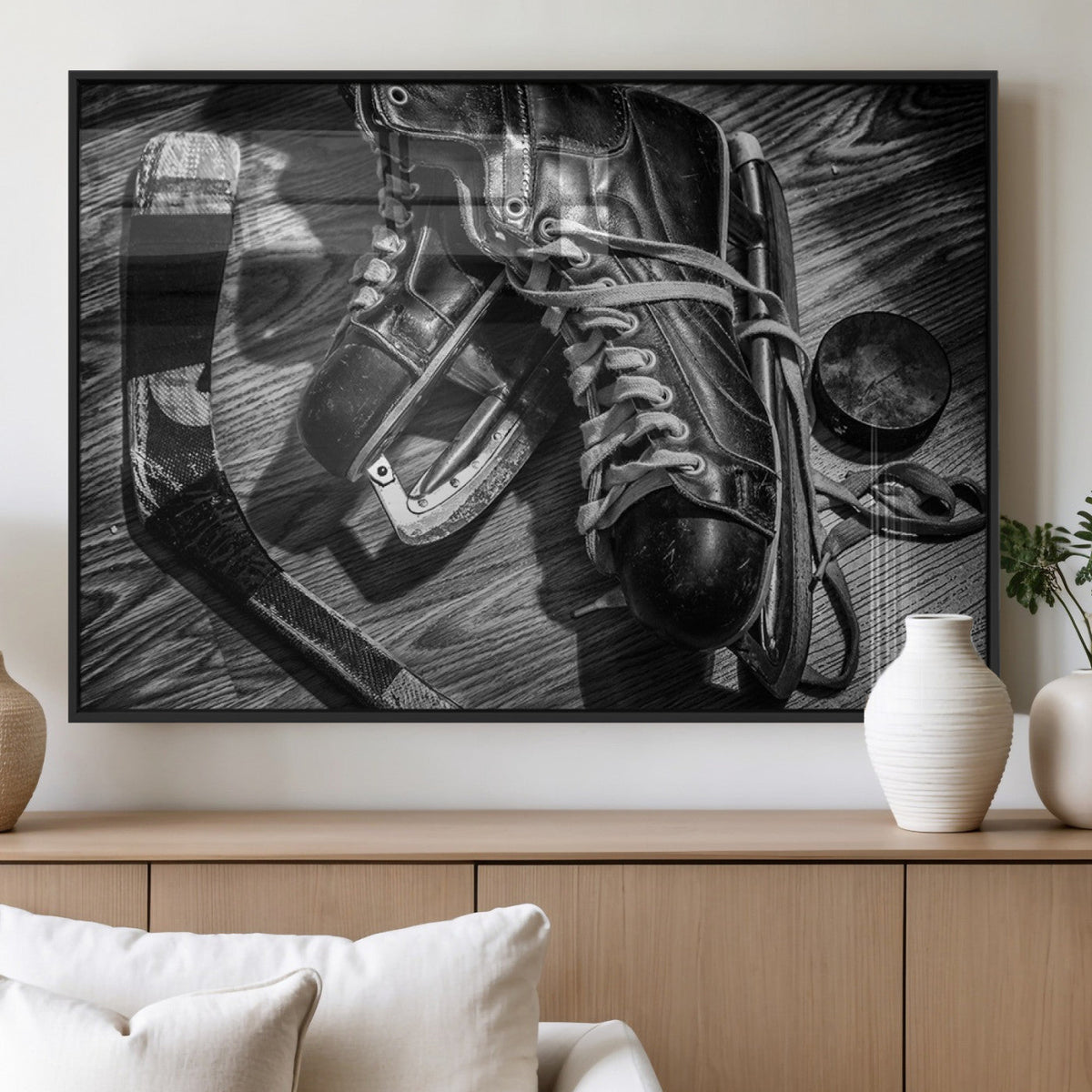 Old Pair of Mens Skates Wall Art Canvas, Men Skates Wall Art