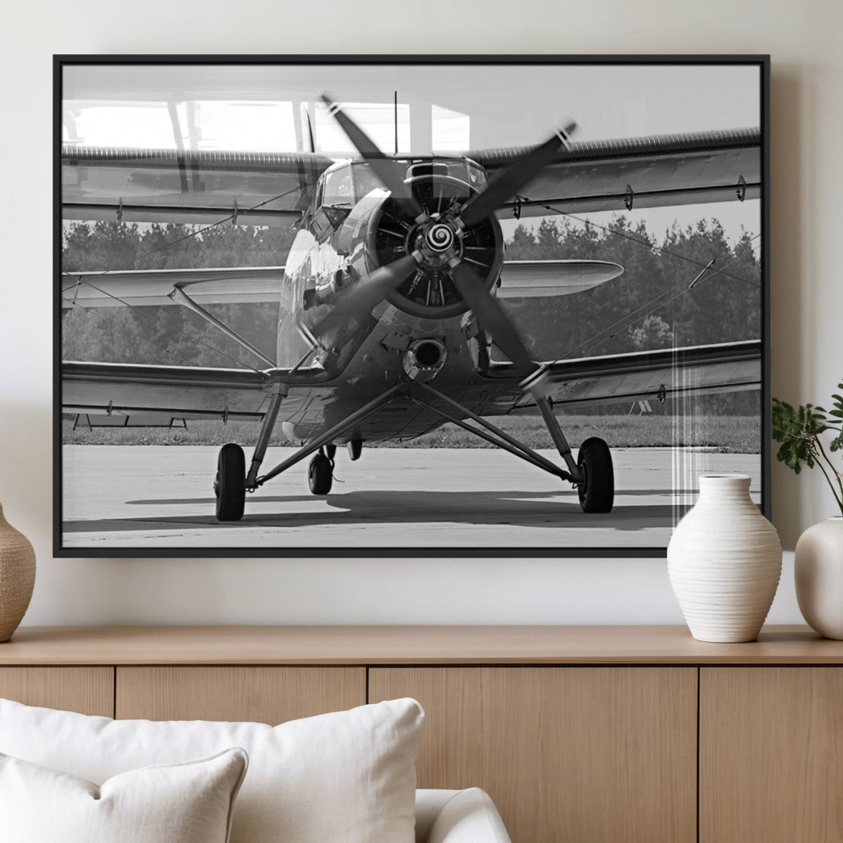 Wall Art Old War Plane Canvas Print