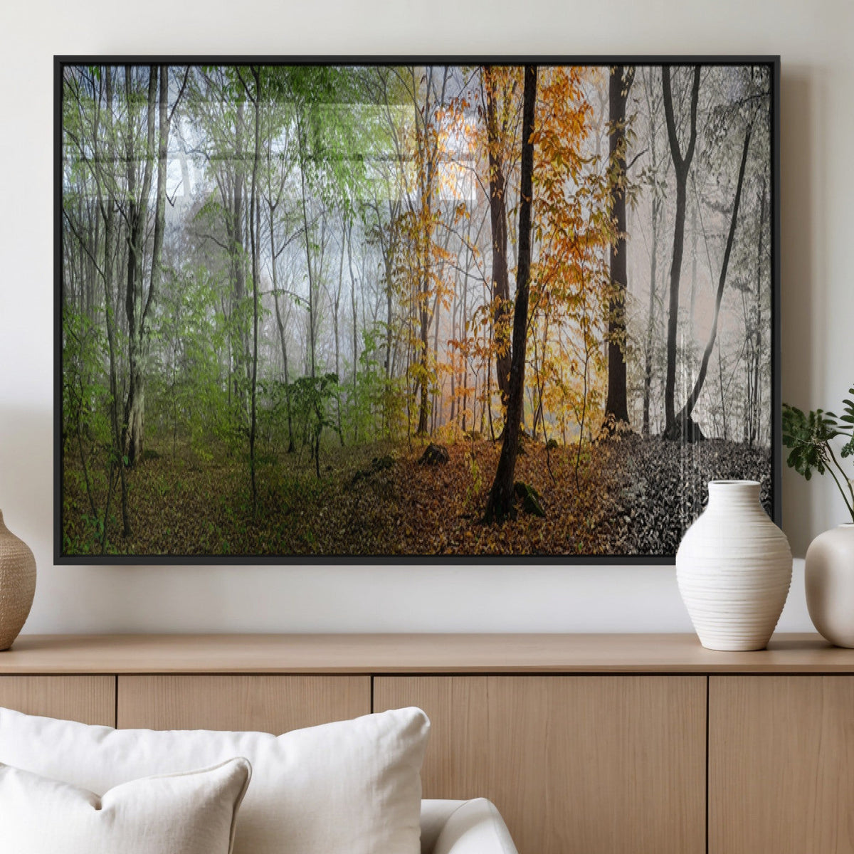 Four Seasons Wall Art Forest Canvas Print – Triptych