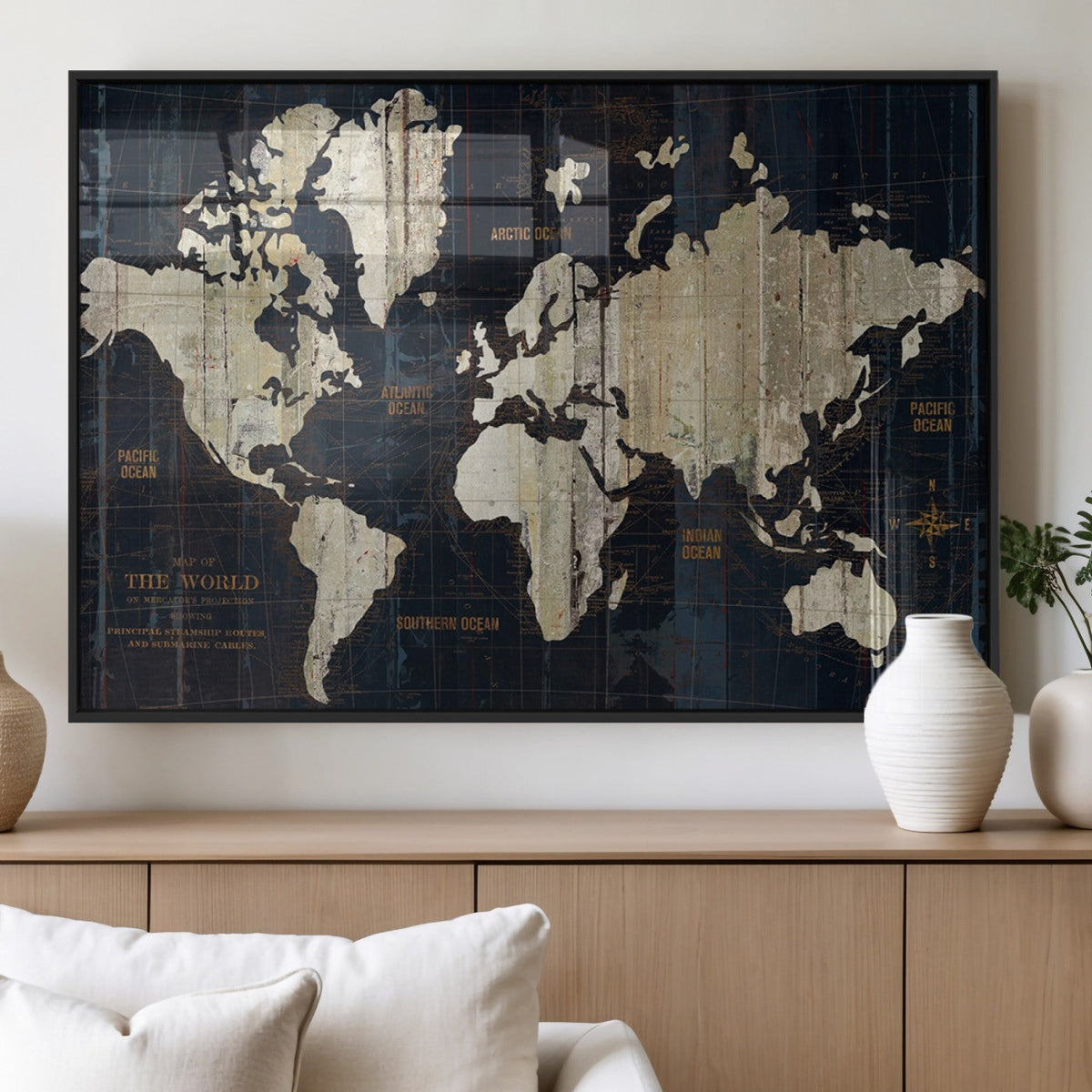 World Map Canvas Print – Detailed Map of the World Wall Art