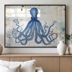 Octopus Canvas Wall Art | Coastal Marine Life Artwork for