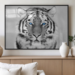 Black and White Tiger Wall Art Animal Canvas Print