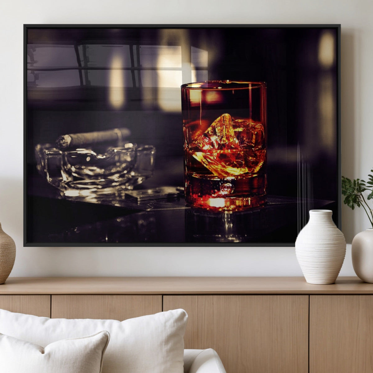 Whiskey and Cigar Canvas – Luxurious Wall Art for Home or