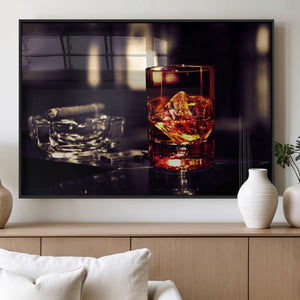 Whiskey and Cigar Canvas – Luxurious Wall Art for Home or
