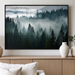 Captivating Misty Forest Wall Art Canvas, Premium Canvas