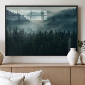 Captivating Misty Forest Wall Art Premium Canvas Print,