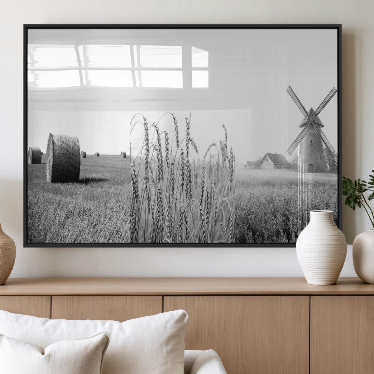 Vintage Farmhouse Black and White Triptych Wall Art – Giclee