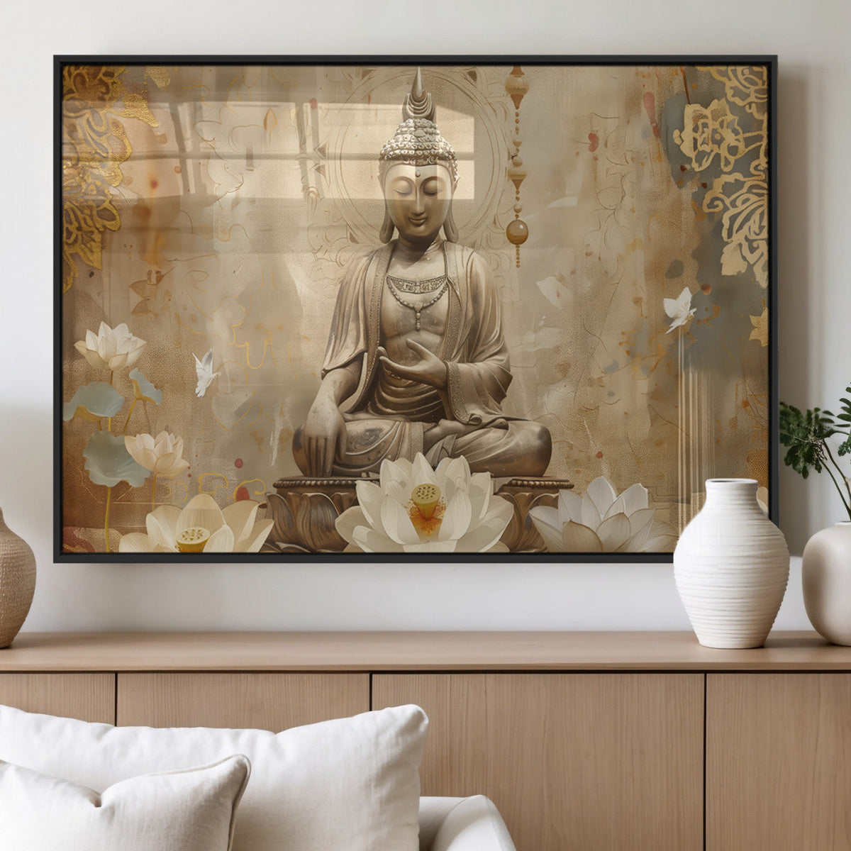 Buddha Wall Art Canvas Print, Buddha Meditation Room Decor,