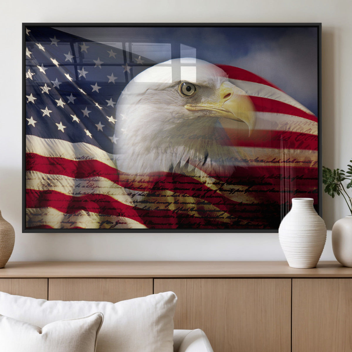 American Flag Eagle Symbol Wall Art, American Flag Eagle