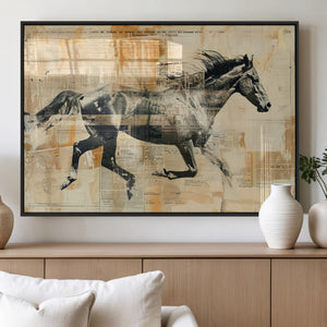 Chines Style Running Horse Western Wall Art | Farmhouse Wall