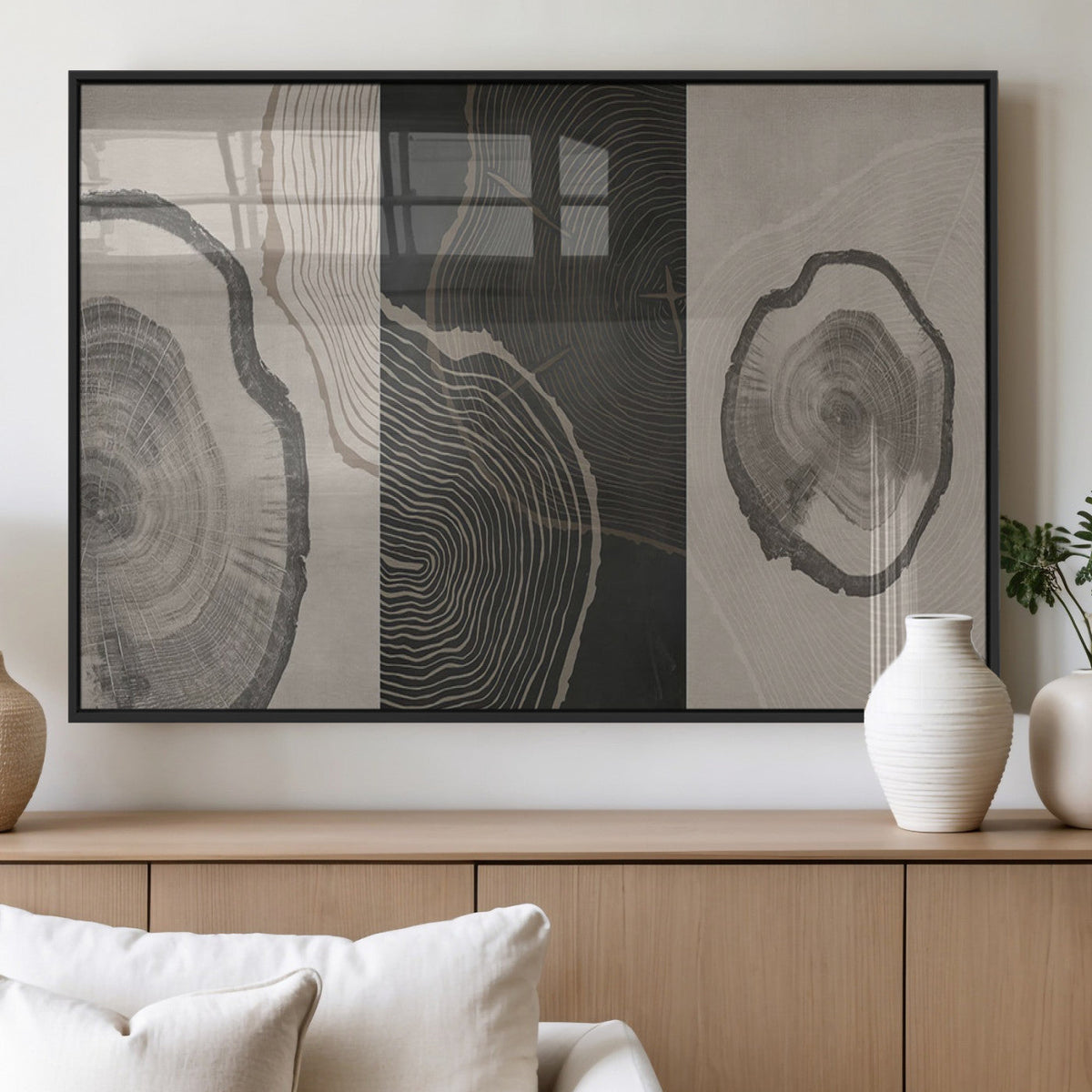 Minimalist Tree Rings Wall Art | Modern Abstract Canvas
