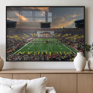 University of Michigan Wolverines Print Canvas, Football