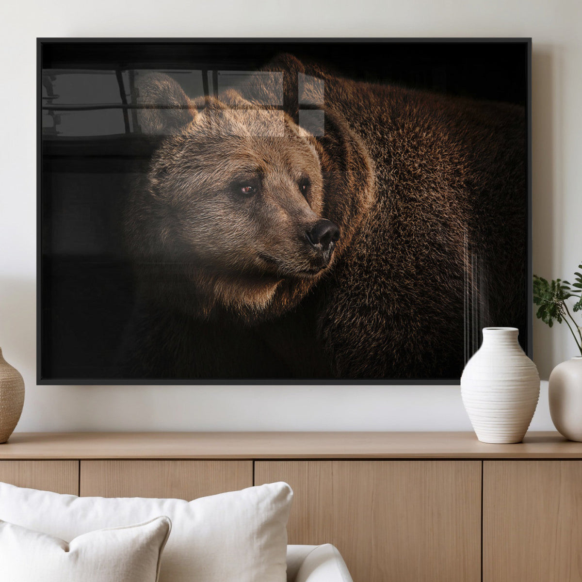 Wild Grizzly 399 Bear Canvas Wall Art Print, Bear Animal