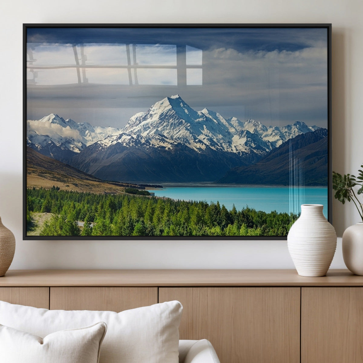 Mount Cook and Lake Pukaki Canvas Wall Art Print – Majestic
