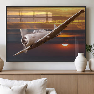 Old War Plane Wall Art Canvas Print