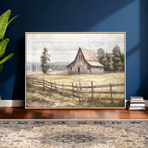 Rustic Farmhouse Barn Wall Art | 3-Panel Framed Gallery Wrap