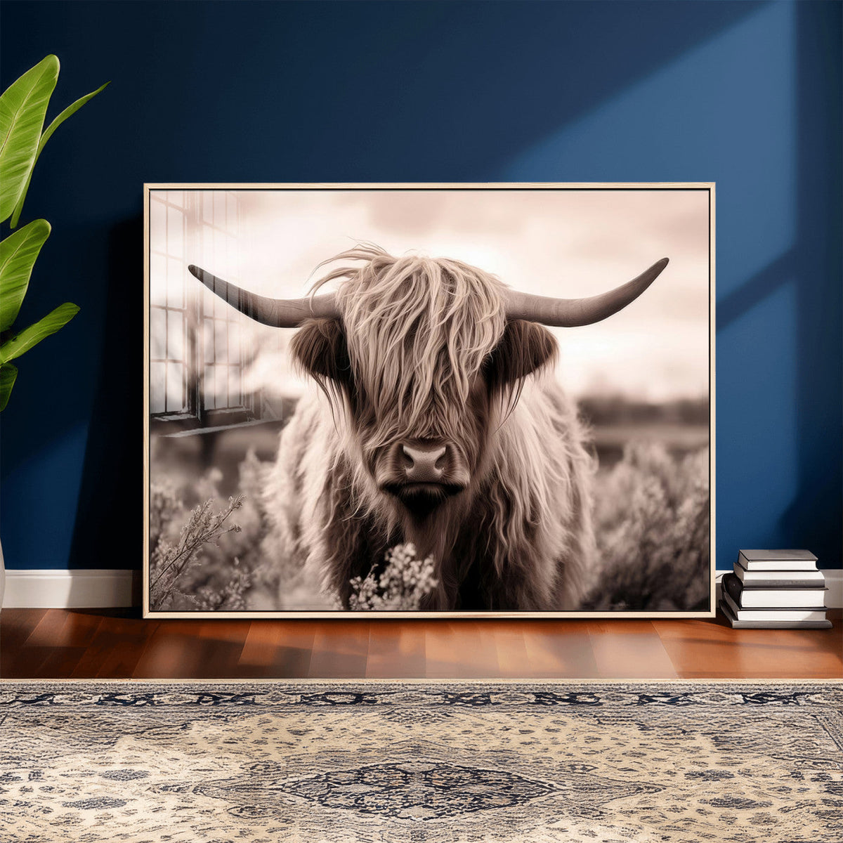 Scottish Cow Longhorn Wall Art Canvas Print