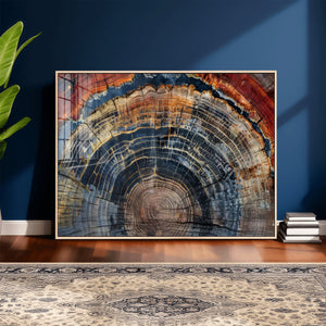 Abstract Tree Ring Wall Art Canvas Print