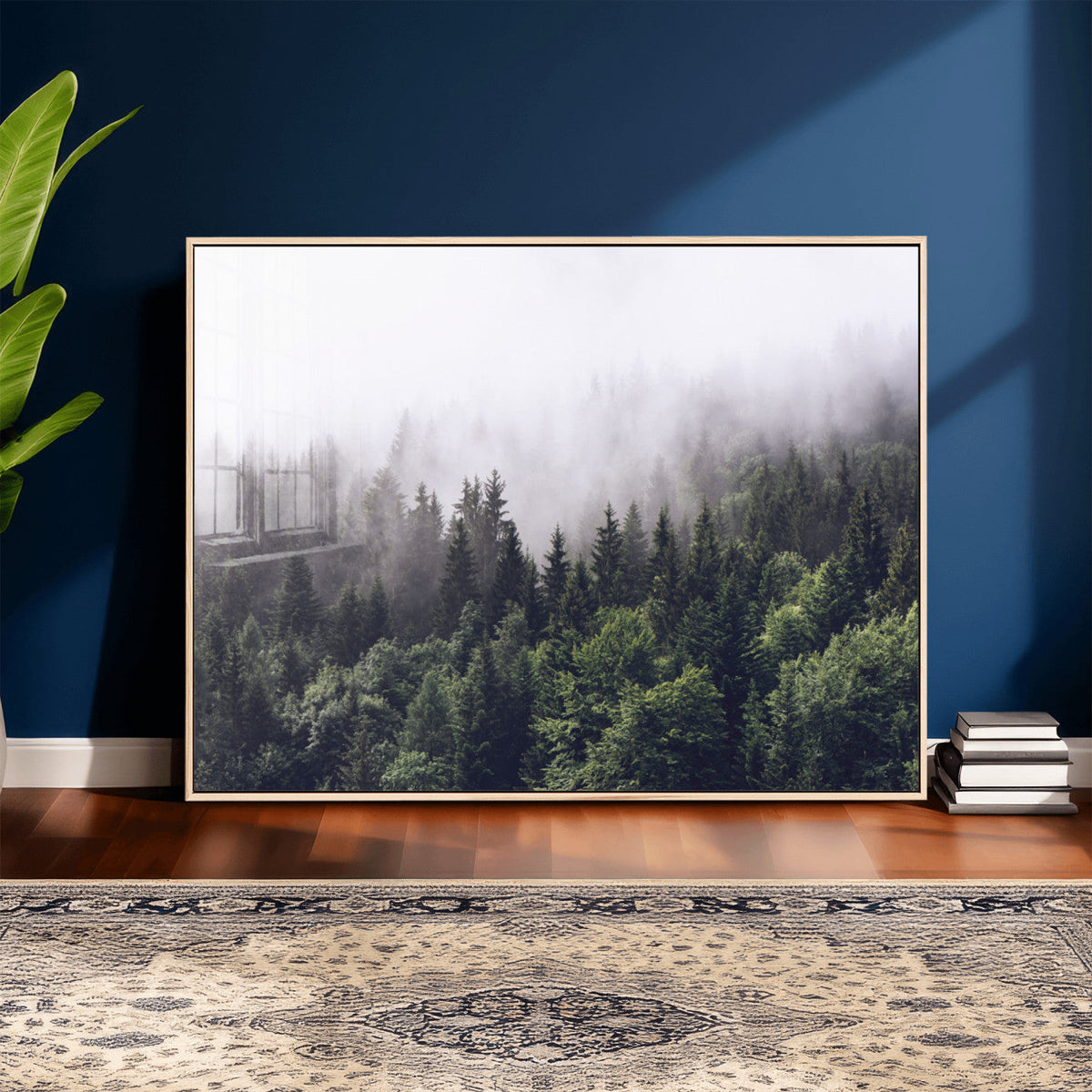 Misty Forest Wall Art | Foggy Forest Canvas Print | Large