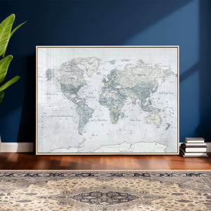 World Map Canvas Print – Detailed Map of the World Wall Art