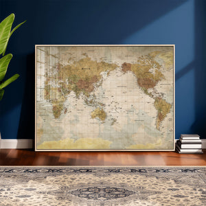 World Map Canvas Print – Detailed Map of the World Wall Art