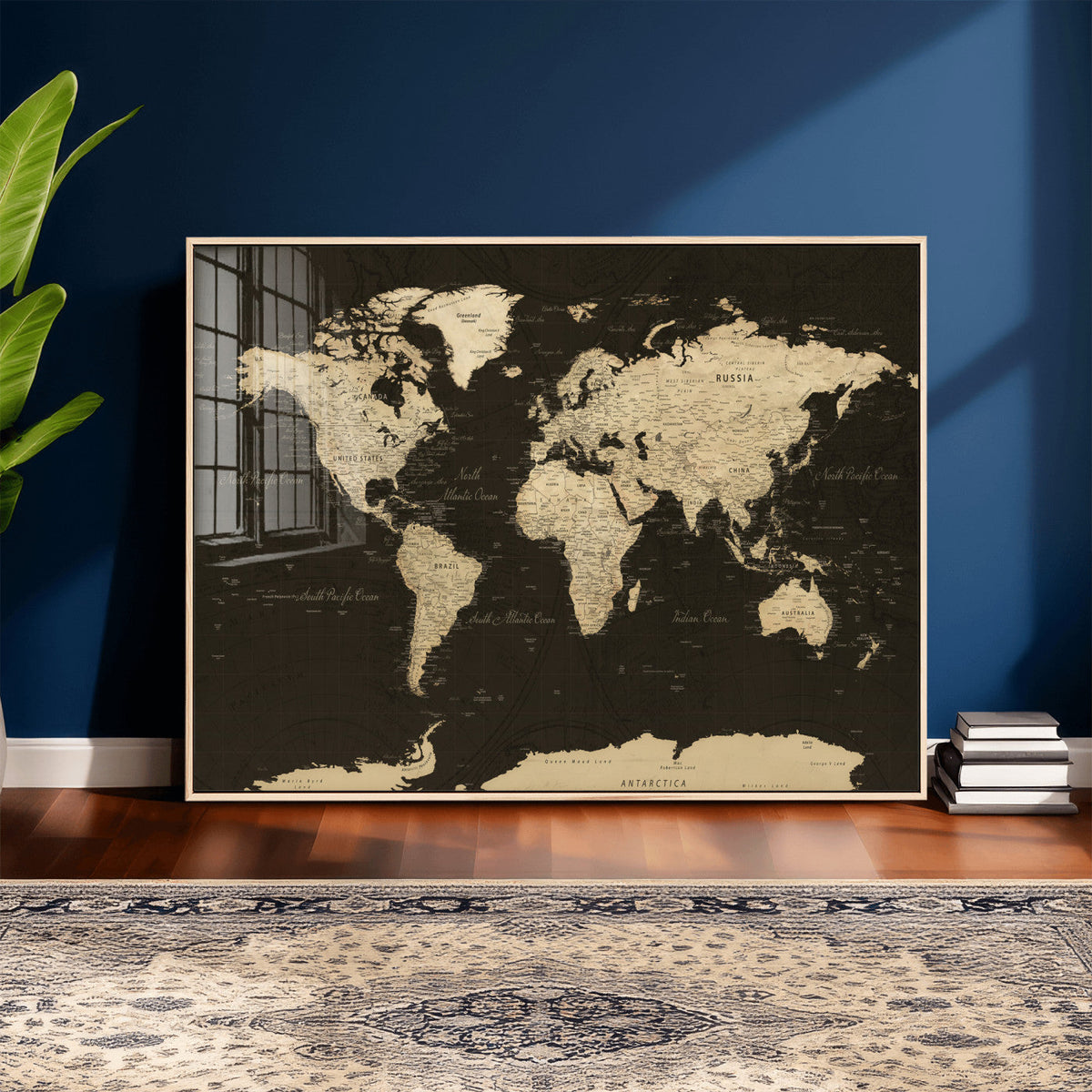 World Map Canvas Print – Framed World Map Wall Art for