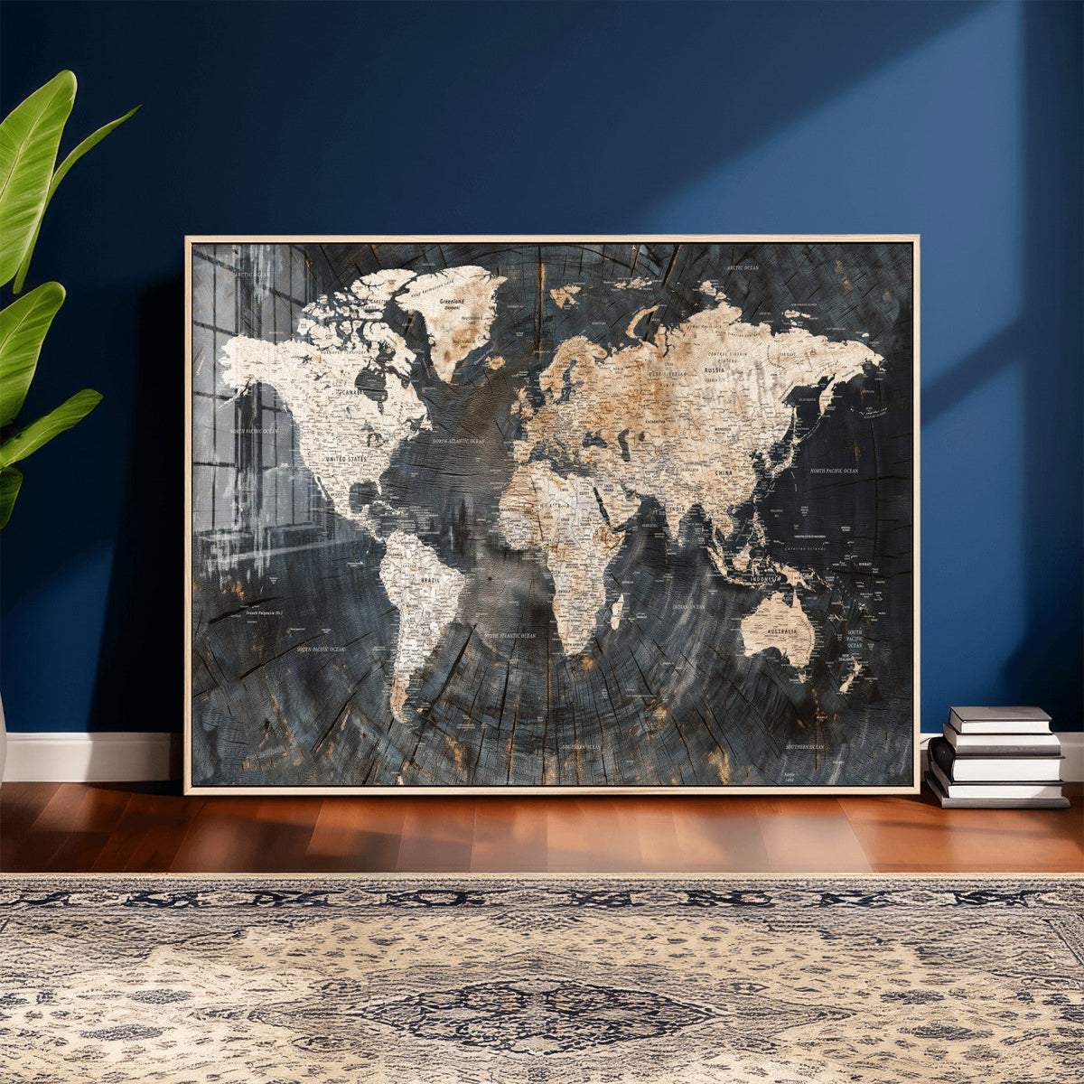 World Map Canvas Print – Detailed Map of the World Wall Art