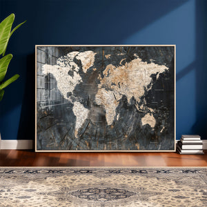 World Map Canvas Print – Detailed Map of the World Wall Art