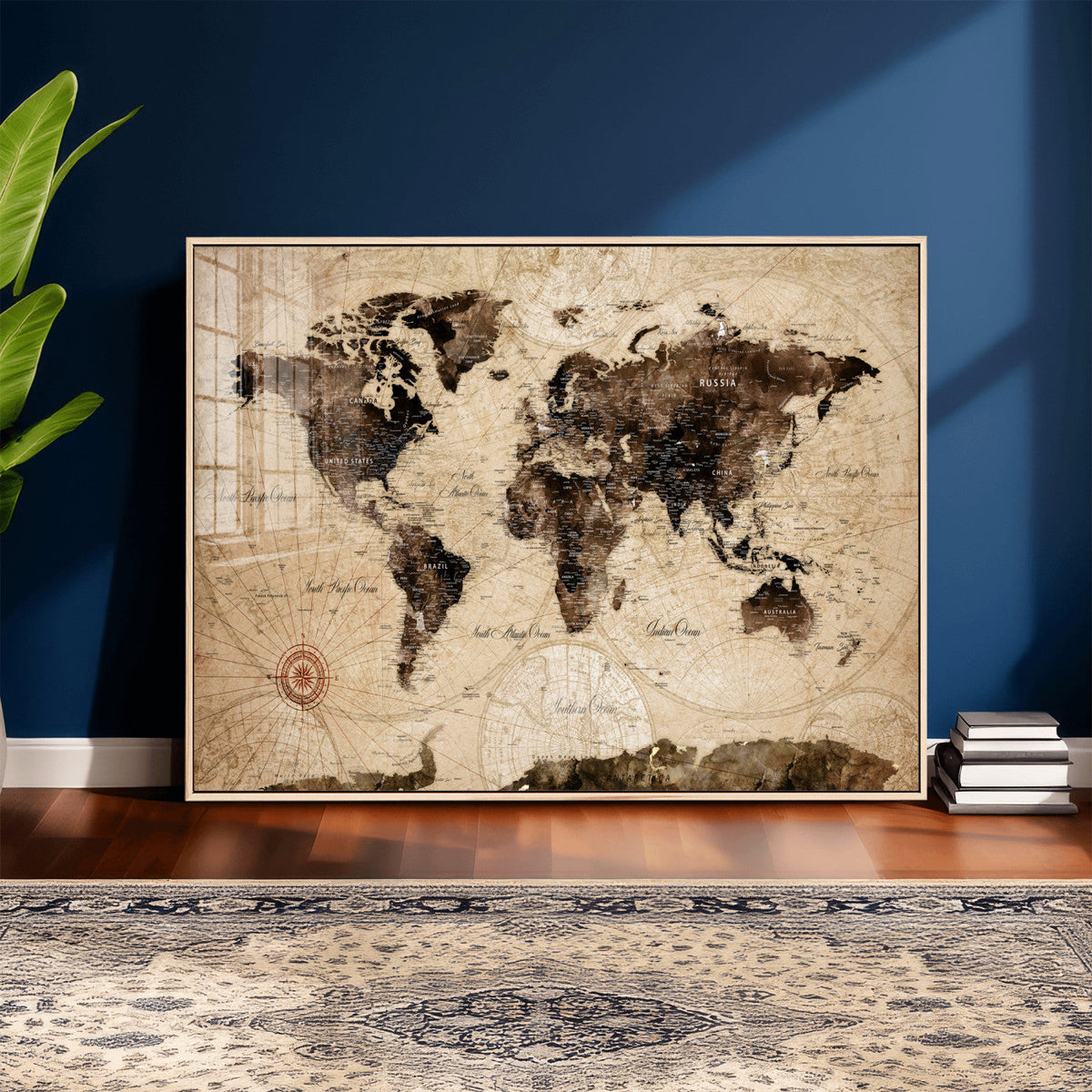 World Map Wall Art Canvas Print