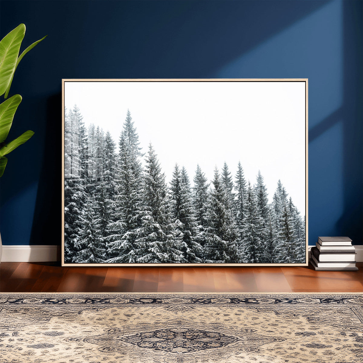 Misty Mountain Forest Canvas Print, Foggy Pine Trees Nature