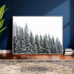 Misty Mountain Forest Canvas Print, Foggy Pine Trees Nature