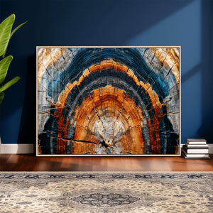 Abstract Wood Grain Canvas Print, Tree Ring Pattern Wall